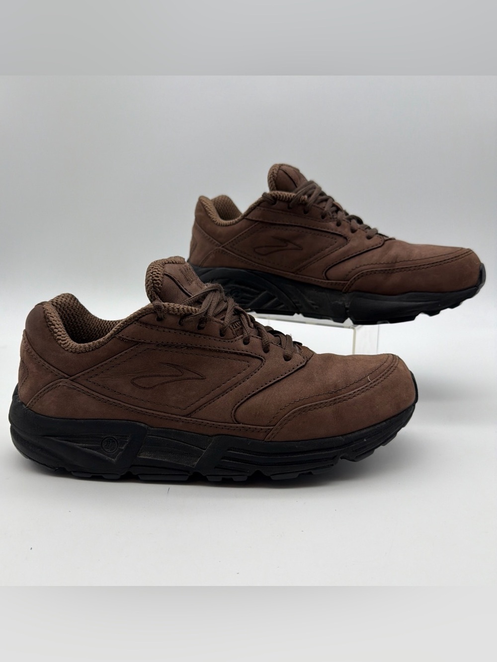 Brooks Addiction Walker Shoes Mens 9.5D Brown Nubuck Walking Support Comfort